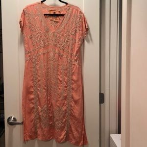 JW Los Angeles Johnny Was pink/coral linen dress
